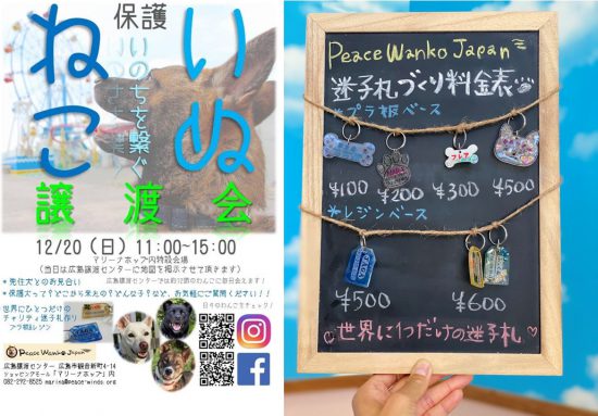 【ピースワンコの譲渡会】<中止>12/20(日)広島譲渡センター「いぬねこ譲渡会」開催 2 ec2b51a794102ea9a51eca8e0c1d3425 e1606892844563