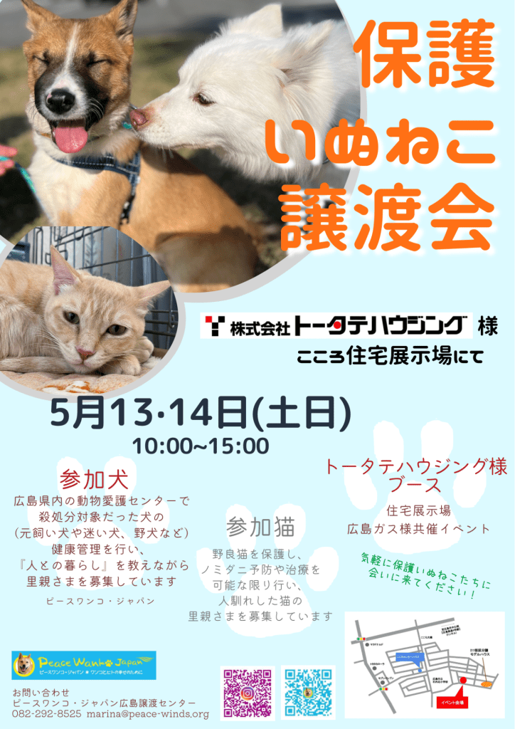 譲渡会・イベントのご案内 12 7A3DA833 8086 43C8 9877 1593C4A5A284